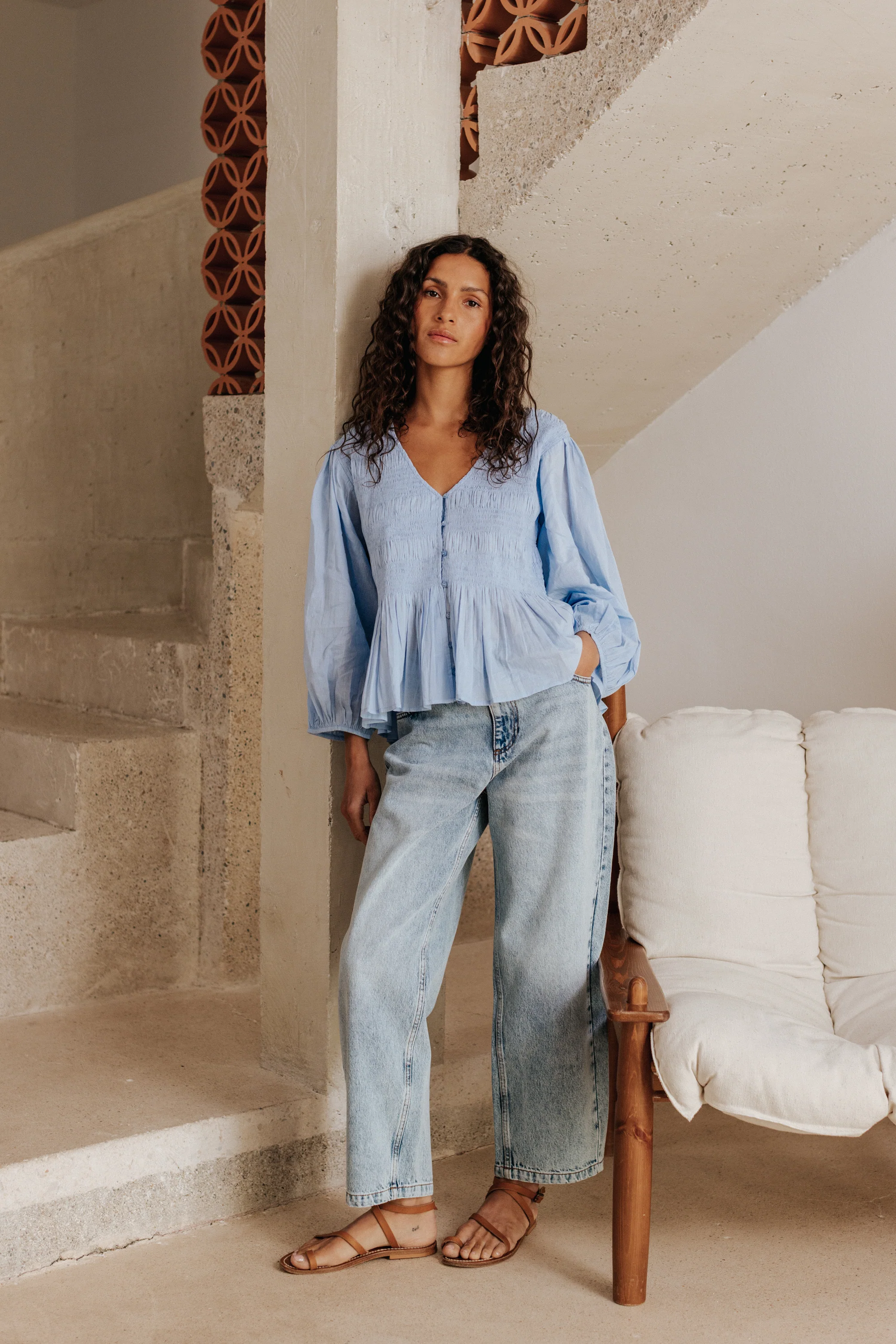 Blouse Castille bleu ciel - Image 3