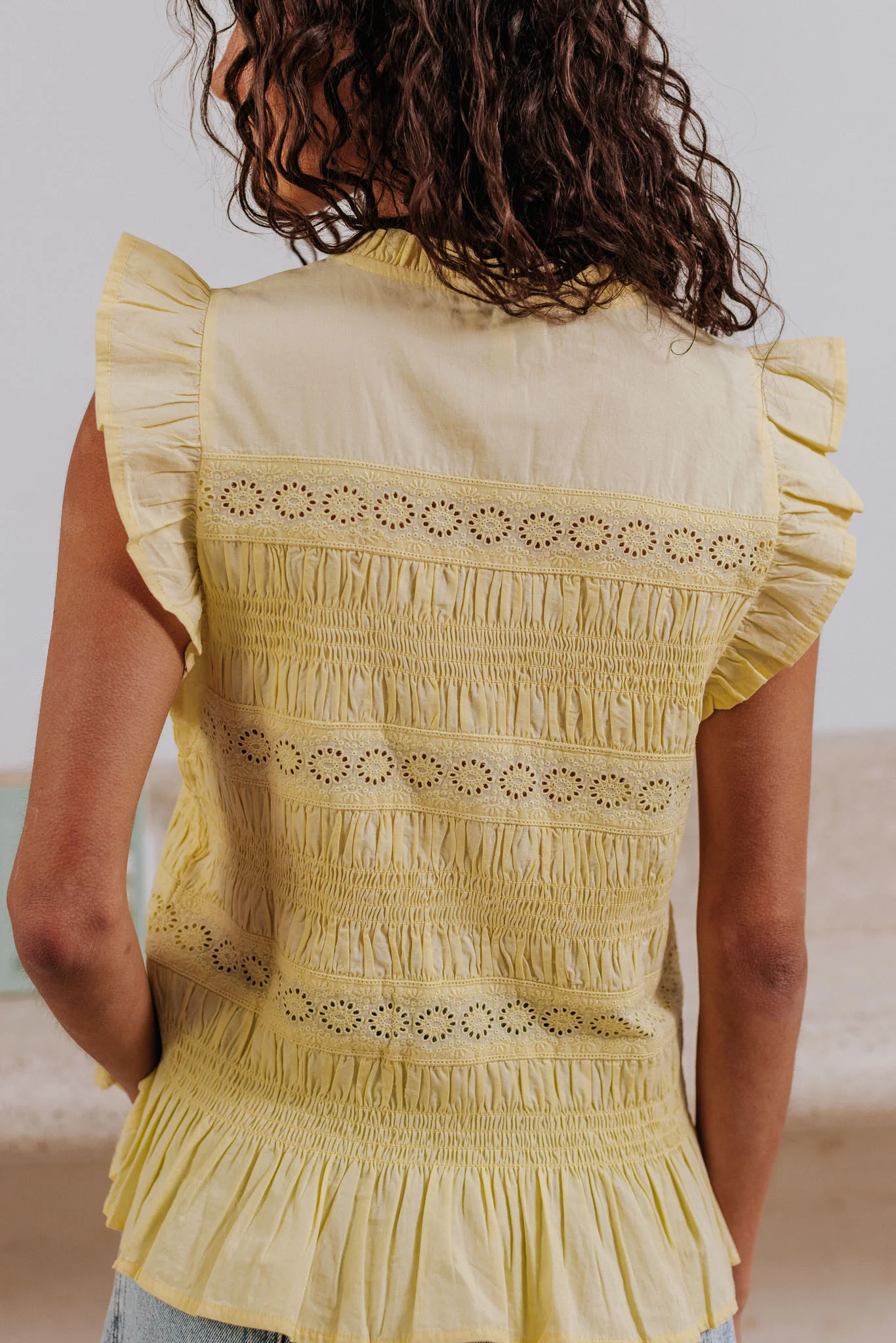 Blouse Emilie yellow butter - Image 4