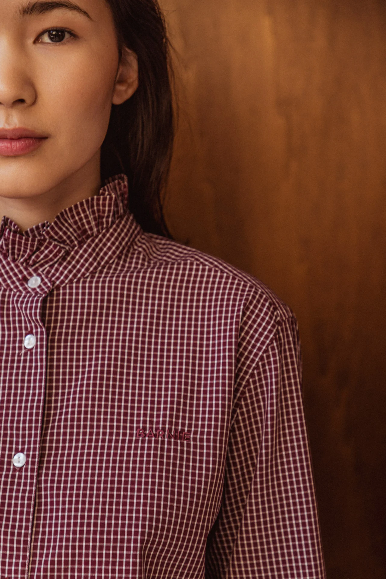 Chemise Jasmine carreaux bordeaux - Image 3