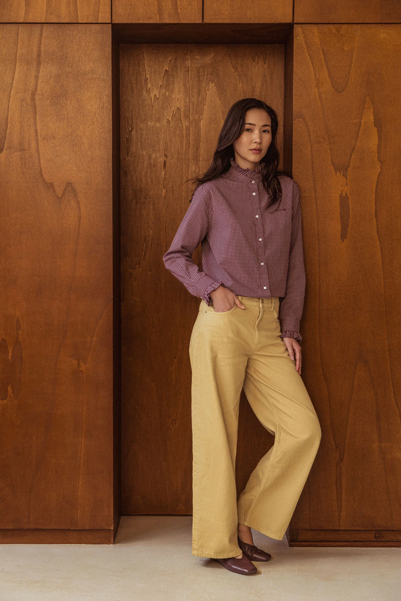 Chemise Jasmine carreaux bordeaux - Image 5