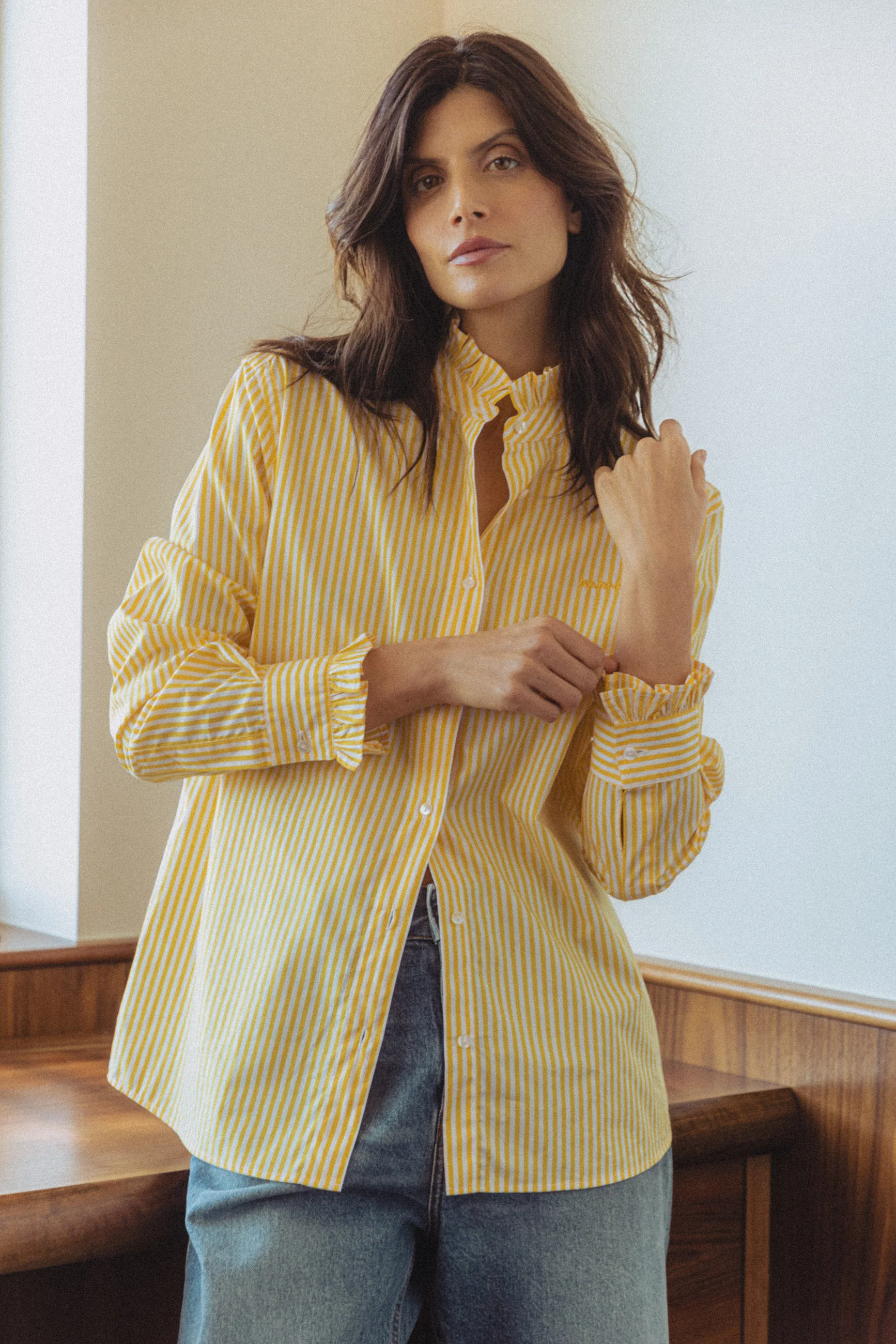 Chemise Jasmine rayures jaunes - Image 3