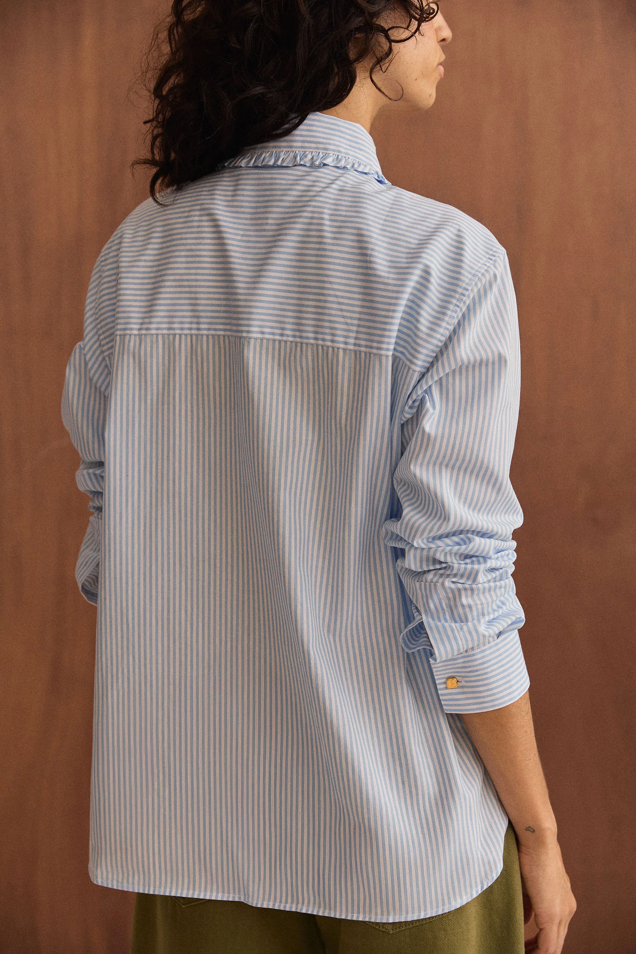 Chemise Maria rayures bleu ciel - Image 4