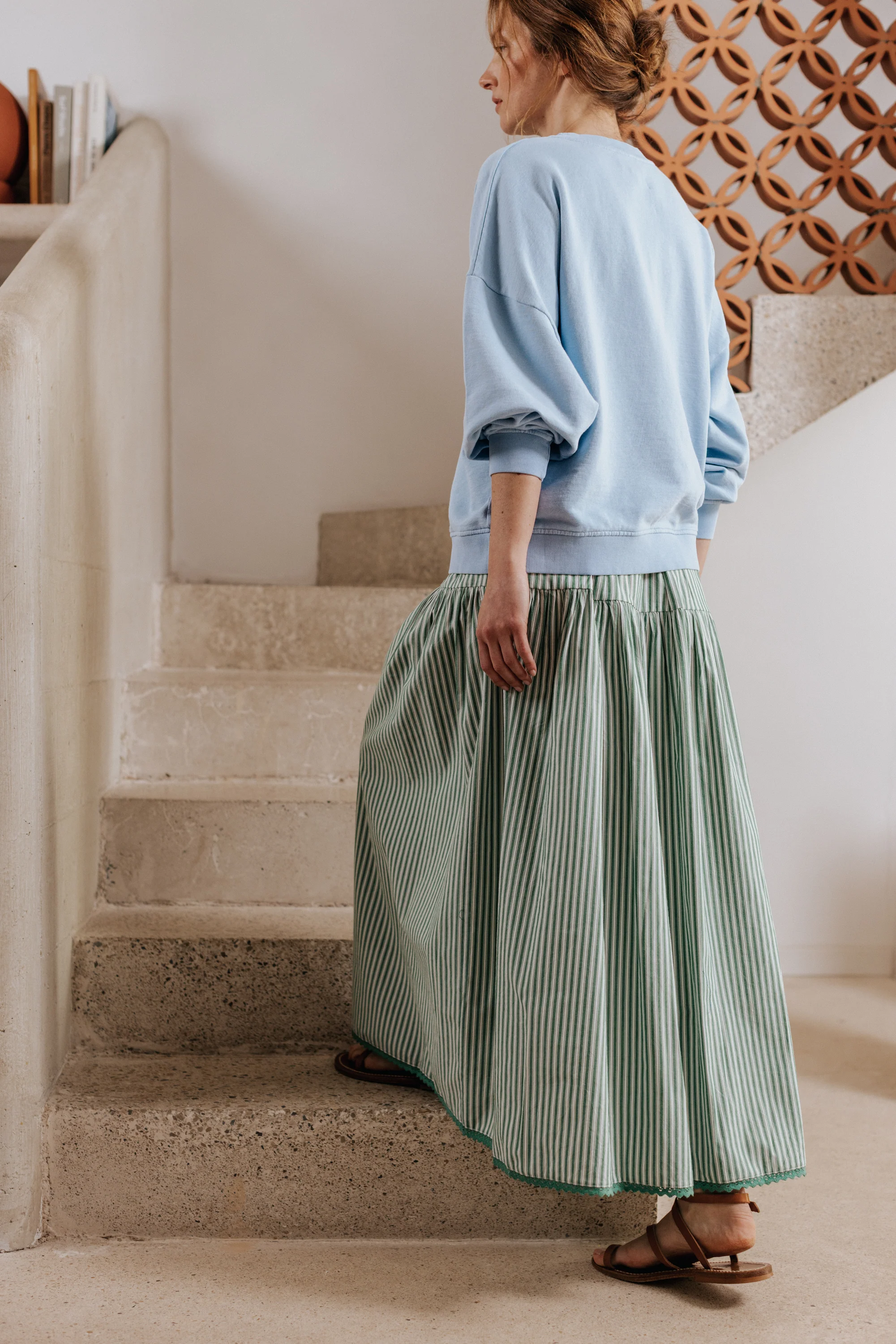 Jupe Elise rayures vertes - Image 3