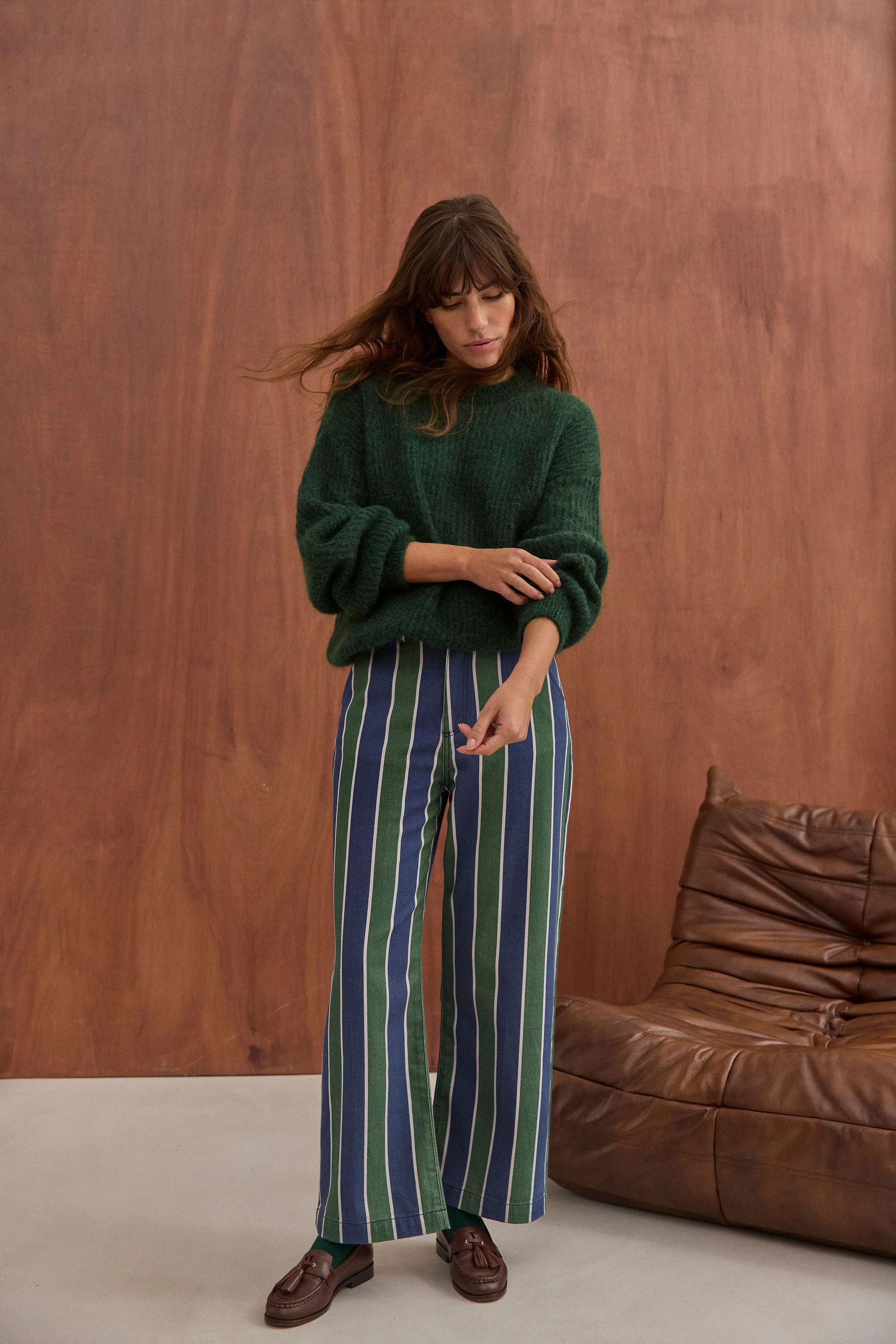 Pantalon Tommy rayures vertes - Image 3
