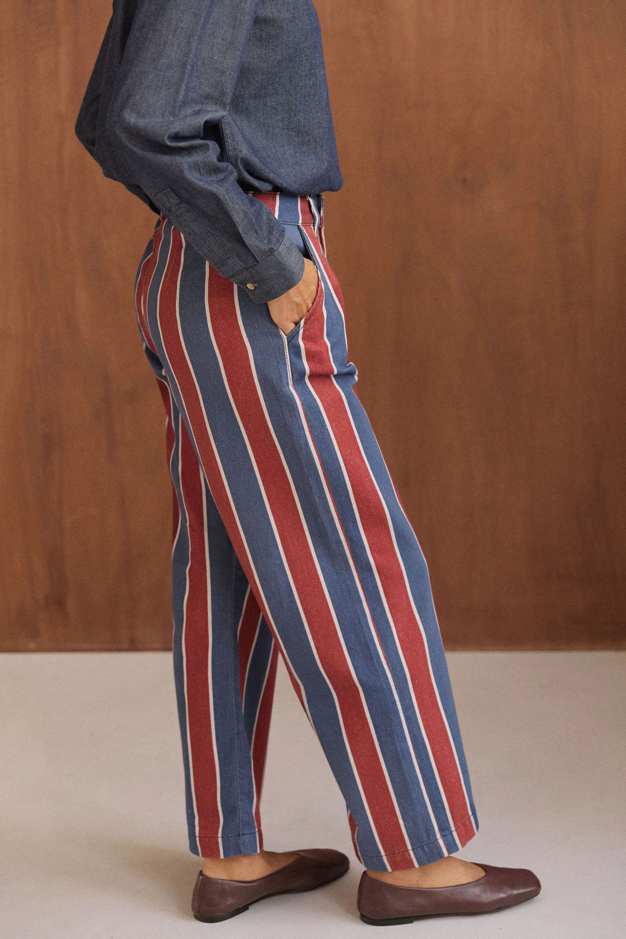 Pantalon Tommy rayures bordeaux - Image 4