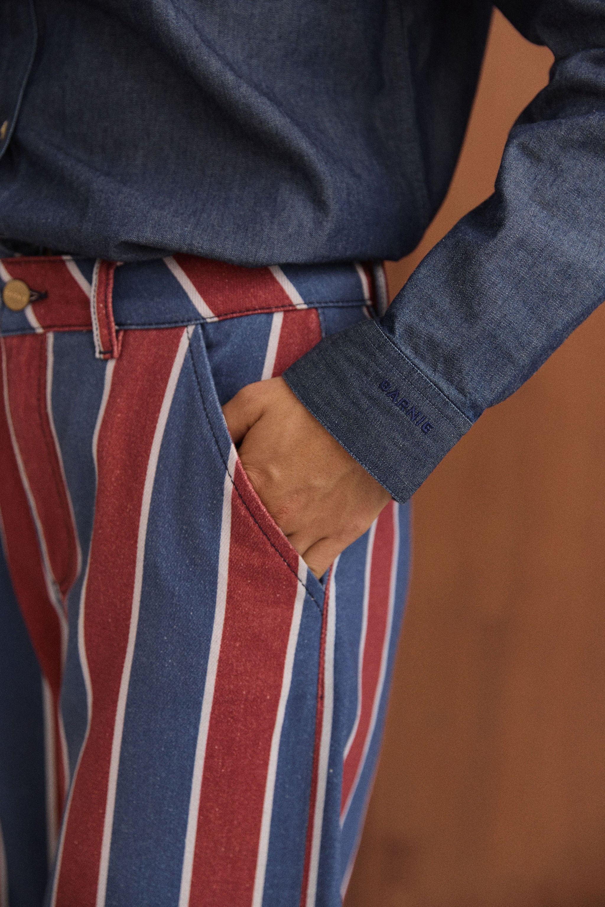 Pantalon Tommy rayures bordeaux - Image 5