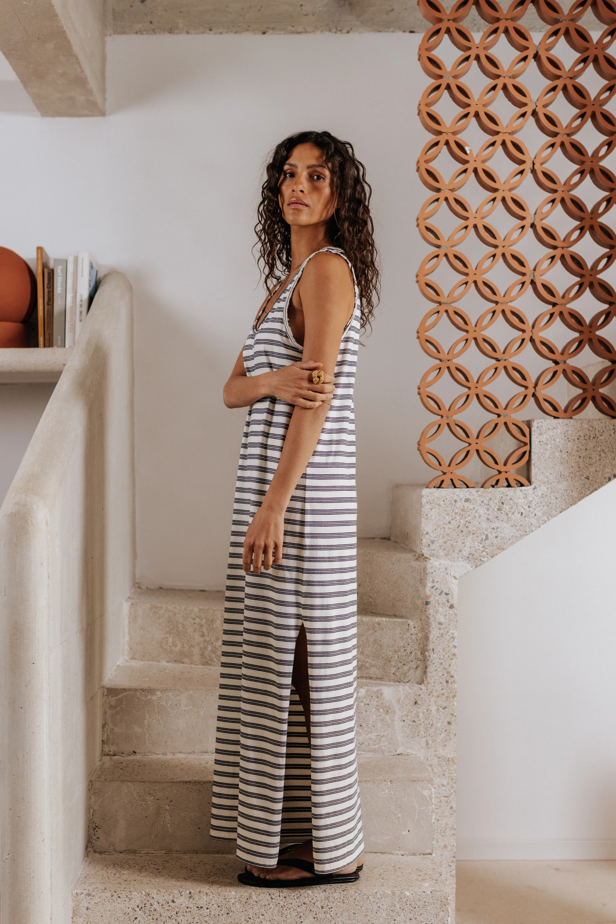 Robe Anie rayures marines - Image 3