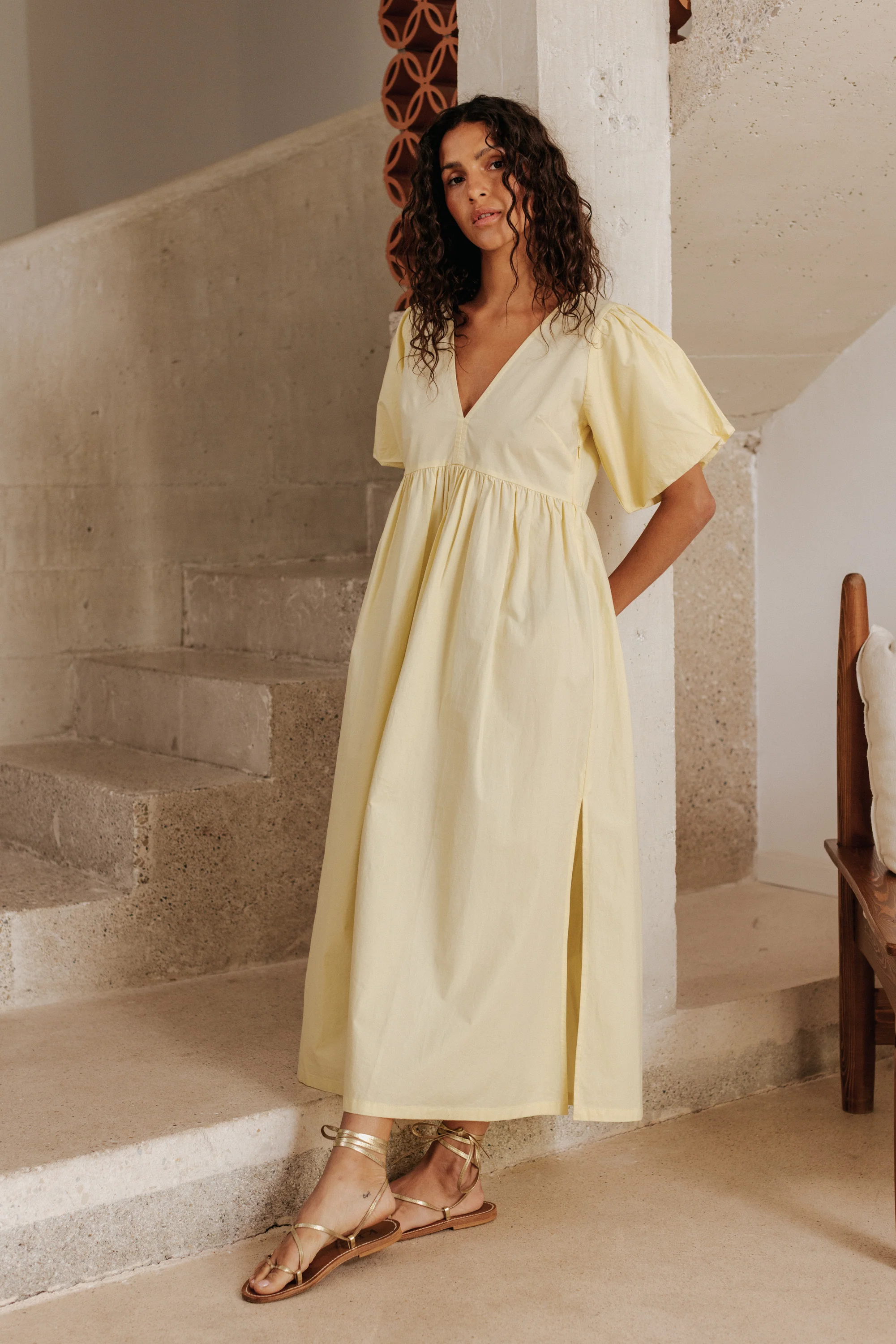 Robe Eléonore yellow butter - Image 3